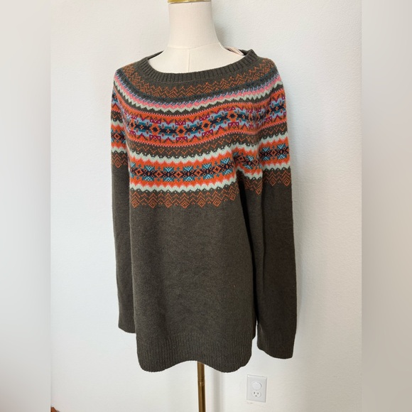 Talbots Sweaters - NWT Talbots Tweed Fair Isle Crewneck Sweater Multicolor Knit Sweater